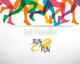 Fototapety running people set of silhouettes, sport and activity  backgroun