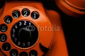 Obrazy i plakaty Orange Retro Phone close up