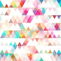 Fototapety rainbow triangle seamless pattern with grunge effect
