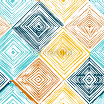 Naklejki Hand drawn rhombus seamless pattern