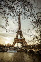 Naklejki Parigi Tour Eiffel Tramonto