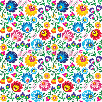 Seamless Polish folk art floral pattern 
