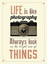 Naklejki Vintage Old Camera Typographical Poster