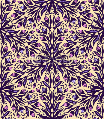 Floral hand-drawn seamless pattern.