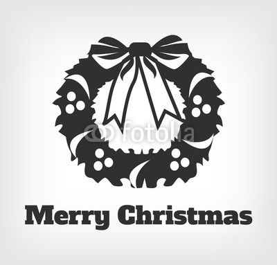 Merry Christmas. Vector black icon logo illustration