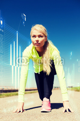 concentrated woman doing running outdoors