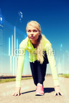 Fototapety concentrated woman doing running outdoors