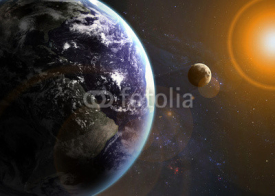 Earth in space. Elements of this image furnished by NASA