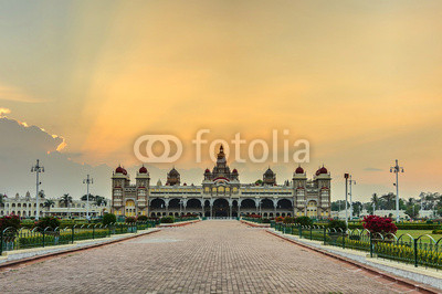 sunset at Mysore Palace, India