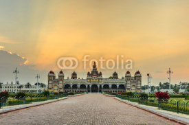 Naklejki sunset at Mysore Palace, India