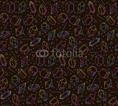 Pattern with crystals in bright colors.