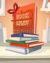 Fototapety Book is the best present. Vector illustration.