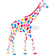 Obrazy i plakaty Giraffe Afrika Savanne Bunte Farbe Gehen Muster Design