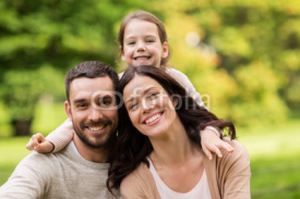 happy family in summer park