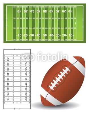 American football pitch and ball
