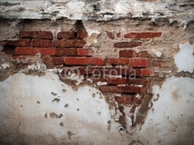 Naklejki Old broken brick wall