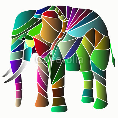 illustrazione di elefante composto da colori