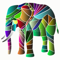Naklejki illustrazione di elefante composto da colori
