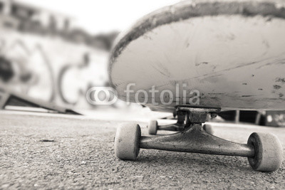 under the skateboard