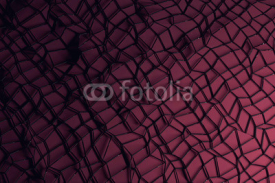 Obrazy i plakaty Abstract futuristic background with back glossy wire-frame mesh over dark purple surface. 3d illustration.