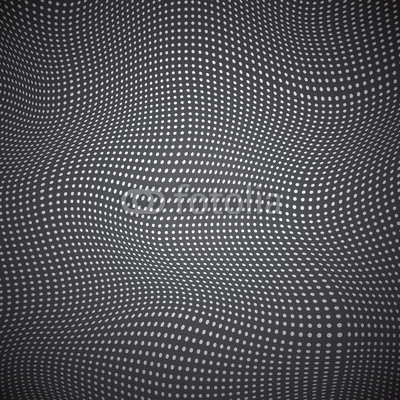 3d surface, waves, white points, abstract vector design background 
