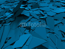 Obrazy i plakaty Cracked blue shiny demolition broken surface background