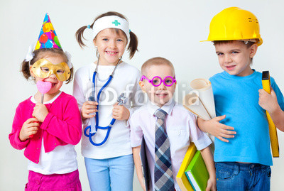 Kids playing in professions