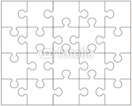 Naklejki Vector illustration of white puzzle