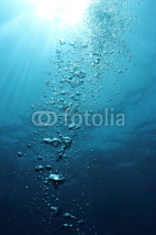 Fototapety Bubbles undersea and sun rays