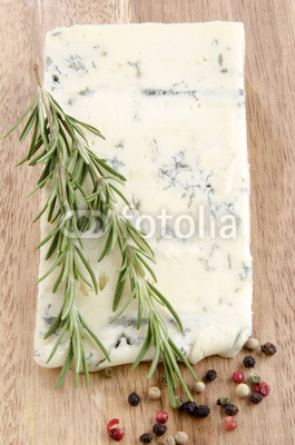 gorgonzola cheese on a wooden board