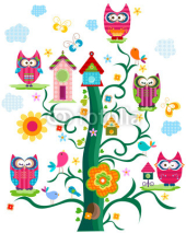 Obrazy i plakaty owls tree
