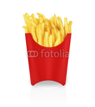 Naklejki French fries - flying fried potatoes, fastfood
