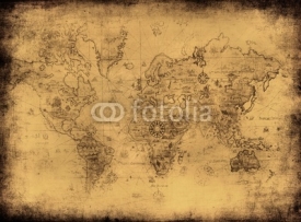 Fototapety ancient map of the world.