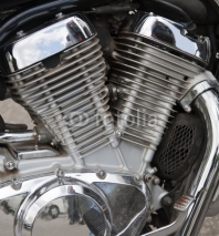 Naklejki Motorcycle engine close-up