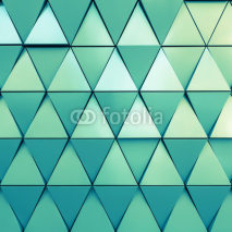 Naklejki Abstract 3d illustration of modern aluminum ventilated facade of triangles
