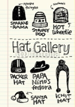 Naklejki Hand Drawn of Hat Gallery