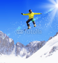 Naklejki Snowboarder in jump