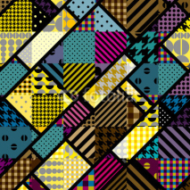 Naklejki Yellow patchwork pattern