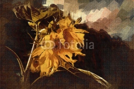 Fototapety Vintage background with art illustration flower