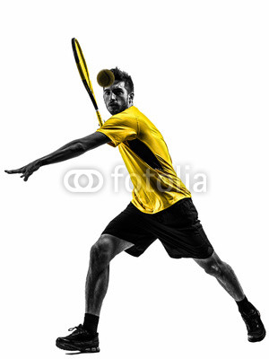 man tennis player silhouette