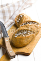 Naklejki bread on cutting board