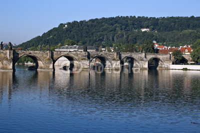 Charles Bridge over the Vltava River in Prague