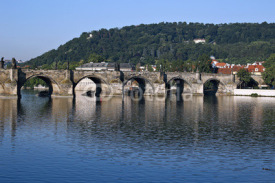 Charles Bridge over the Vltava River in Prague
