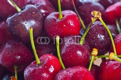 Ripe juicy sweet cherries.