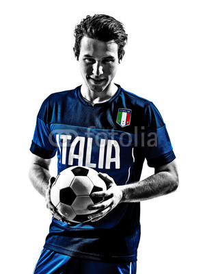 italian soccer players man silhouettes portraits