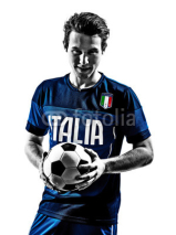 Naklejki italian soccer players man silhouettes portraits