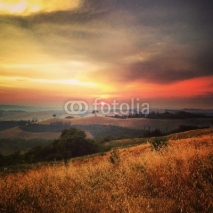 Fototapety sunset in Tuscany