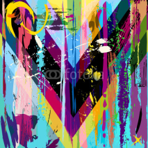 Obrazy i plakaty abstract background, with strokes, splashes and geometric lines
