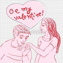 Naklejki Valentine's Day pop art card