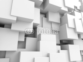 Fototapety Abstract White Cubes Wall Background